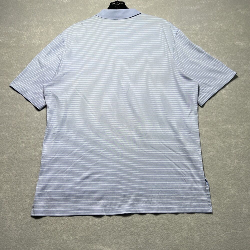 Polo Ralph Lauren Shirt Mens Large Blue Striped Short Sleeve Polo Soft Cotton - Picture 9 of 13